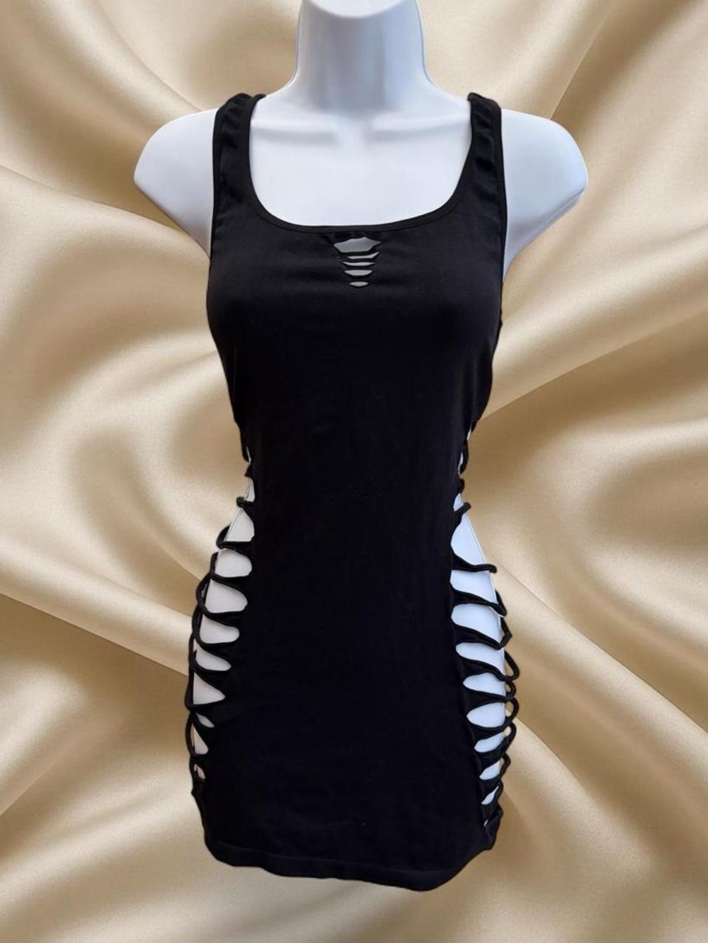 Y2K Black Cutout Tank Dress